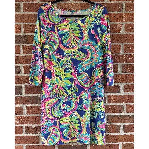 Lilly Pulitzer Pima Cotton Shift Dress M Paisley - Picture 1 of 7
